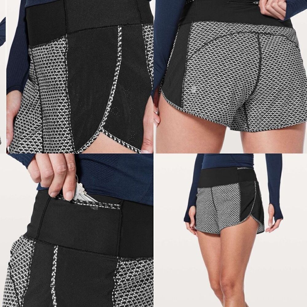 lululemon athletica Black and Gray Textured Athletic Shorts